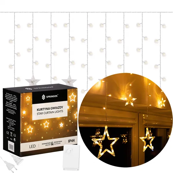 Springos zvaigžņu aizkars 138 LED CL4133